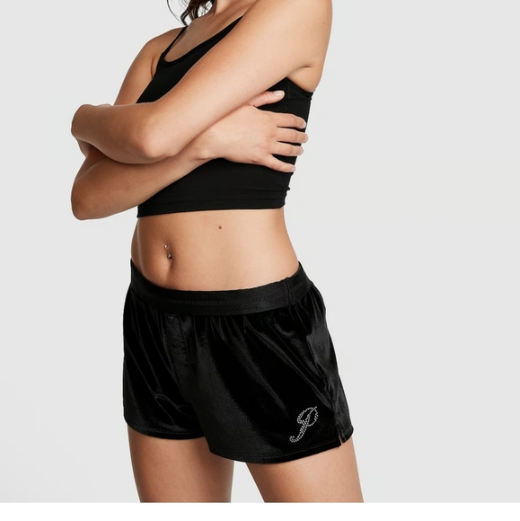 VS Black Velvet Pajama Boxer Style Shorts - Picture 6 of 6